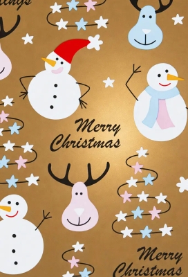 Kerstpapier Trendy Snowman Sparkles  50cm x 100meter