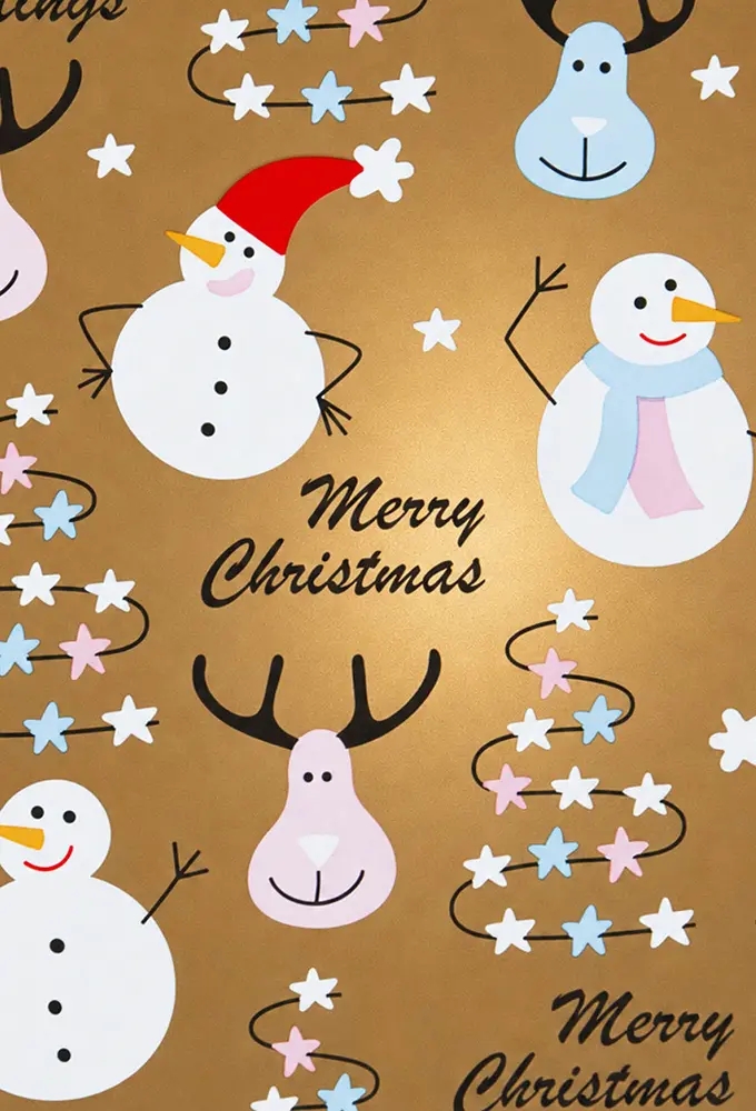 Kerstpapier Trendy Snowman Sparkles  50cm x 100meter