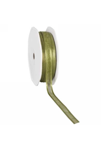 Luxe Organza Lint Met Satijnen Rand Groen 10mm x 50meter