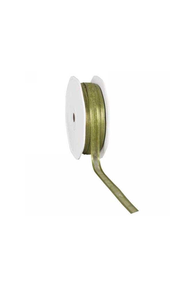 Luxe Organza Lint Met Satijnen Rand Groen 10mm x 50meter