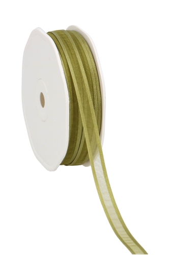 Luxe Organza Lint Met Satijnen Rand Groen 10mm x 50meter