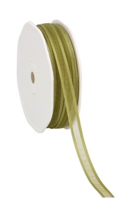 Luxe Organza Lint Met Satijnen Rand Groen 10mm x 50meter