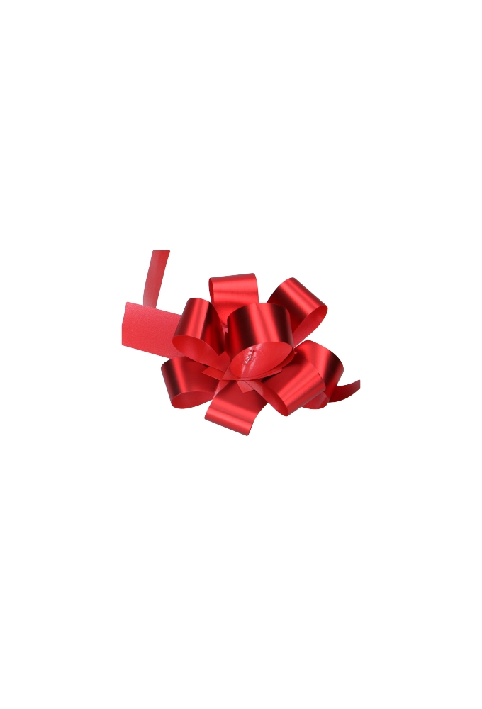 Strikje Malia R85mm Metallic Mat Rood Met lint 50stuks