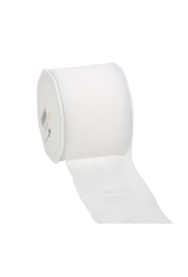 Organza Lint Met IJzerdraad Wit 70mm x 20 meter