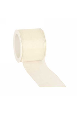 Organza Lint Met IJzerdraad Creme 70mm x 20 meter