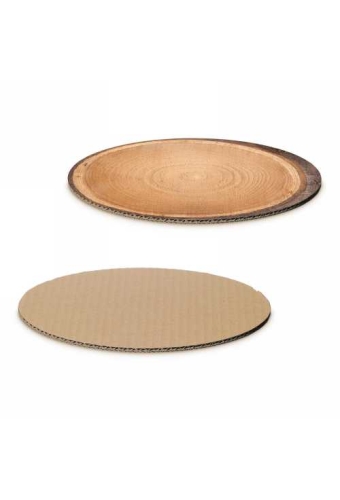 Kartonnen Bodem Hout & Naturel Ovaal Smal 20x15cm 100stuks