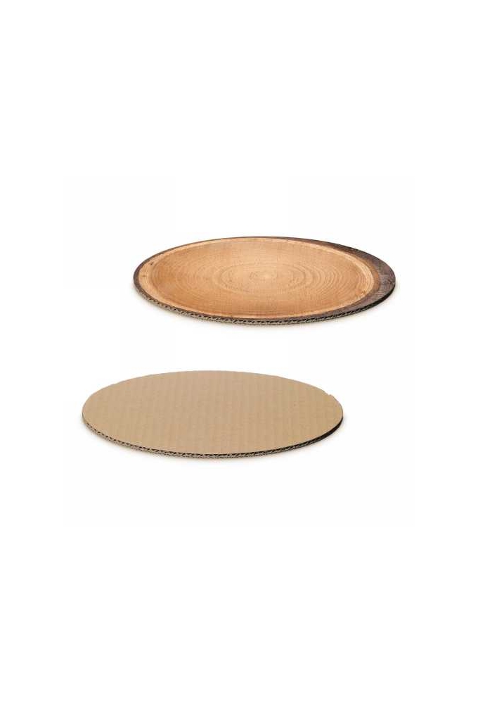 Kartonnen Bodem Hout & Naturel Ovaal Smal 20x15cm 100stuks
