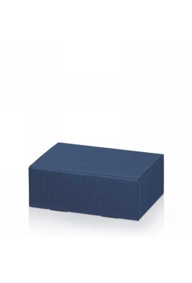 Kadodoos Colour Rib Blauw 22x15x7.5cm 25stuks