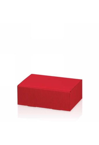 Kadodoos Colour Rib Rood 22x15x7.5cm 25stuks