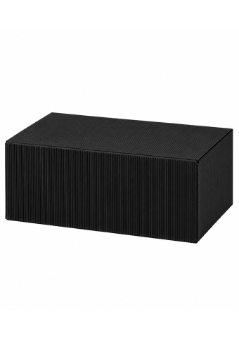 Kadodoos Colour Rib Zwart 22x15x7.5cm 25stuks