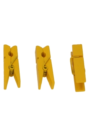 Houten Decoratie Geel Houten Knijper 3.5cm 24stuks