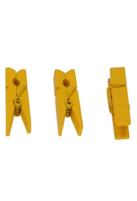 Houten Decoratie Geel Houten Knijper 3.5cm 24stuks