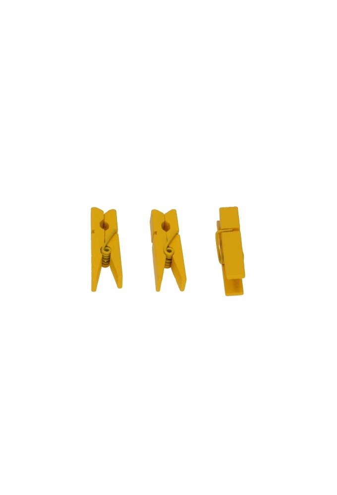 Houten Decoratie Geel Houten Knijper 3.5cm 24stuks