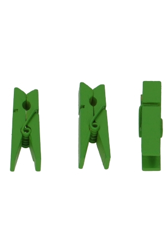 Houten Decoratie Groen Houten Knijper 3.5cm 24stuks