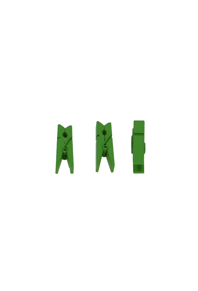 Houten Decoratie Groen Houten Knijper 3.5cm 24stuks