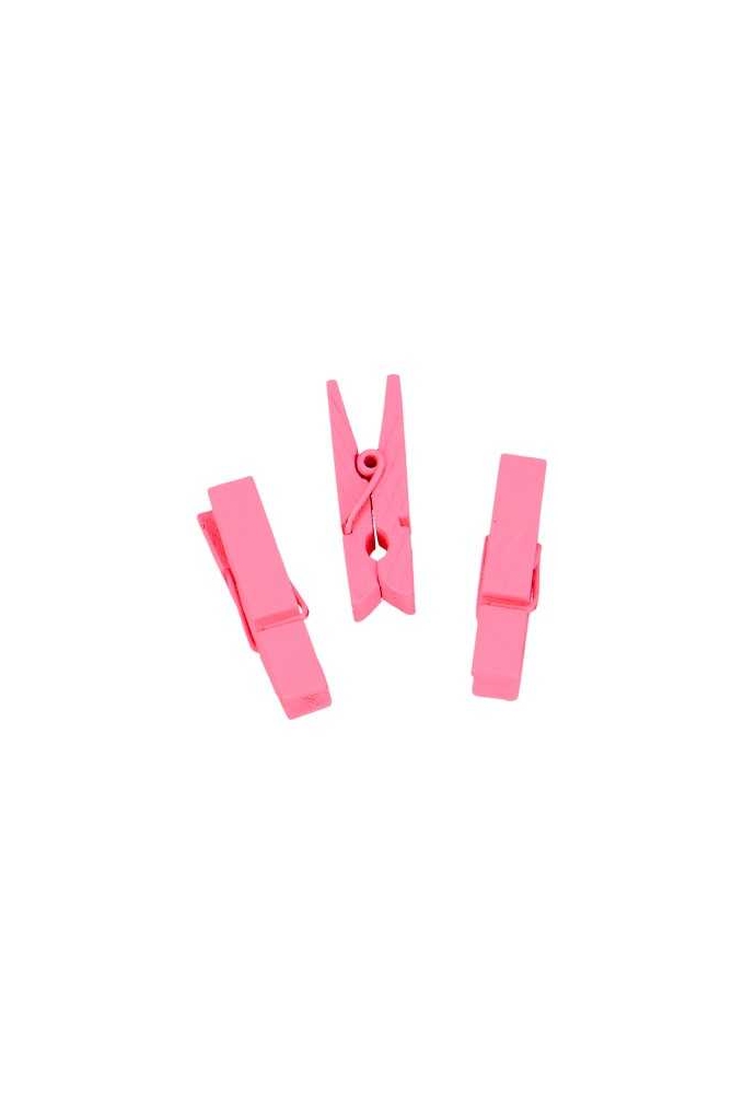 Houten Decoratie Roze Houten Knijper 3.5cm 24stuks