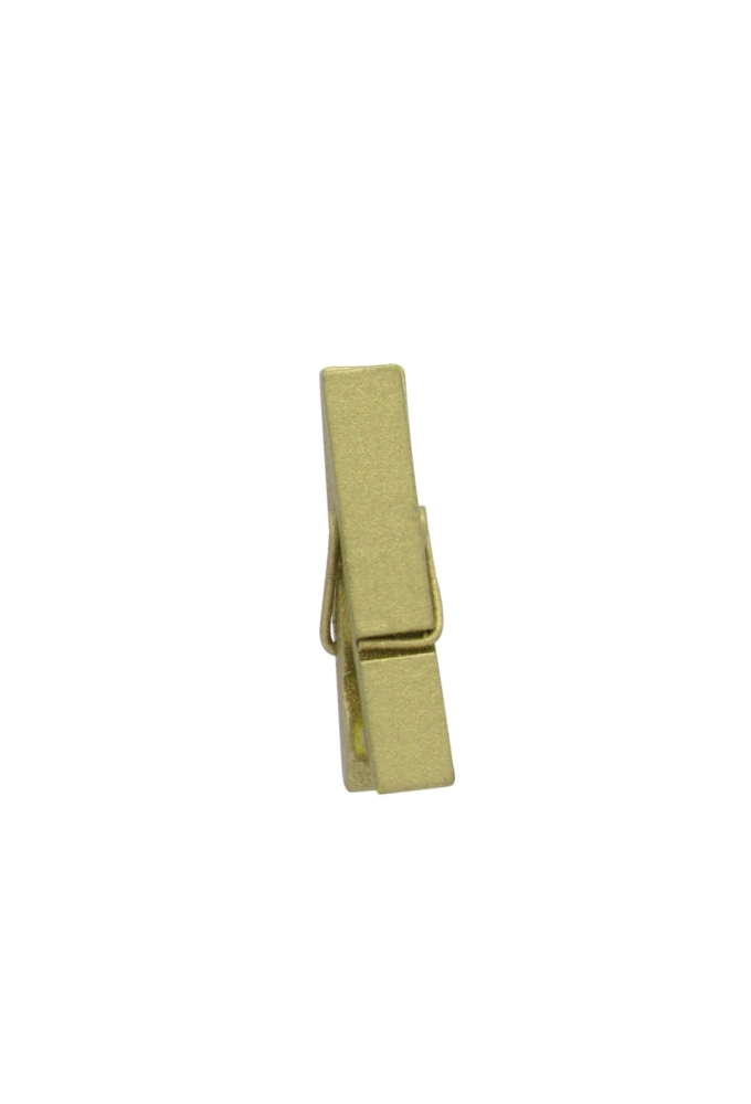 Houten Decoratie Shiny Goud Houten Knijper 3.5cm 24stuks