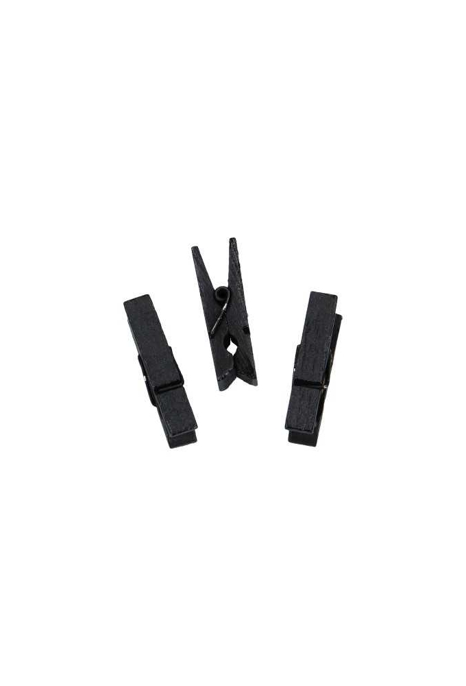 Houten Decoratie Zwart Houten Knijper 3.5cm 24stuks