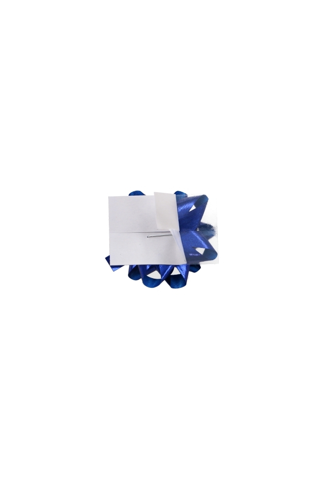 Mini Bows Strik Rond 35mm Metallic Blauw Met Plakker 100stuks
