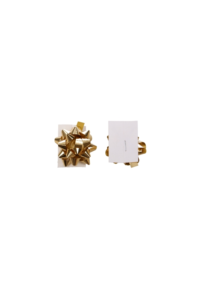 Mini Bows Strik Rond 35mm Metallic Goud Met Plakker 100stuks