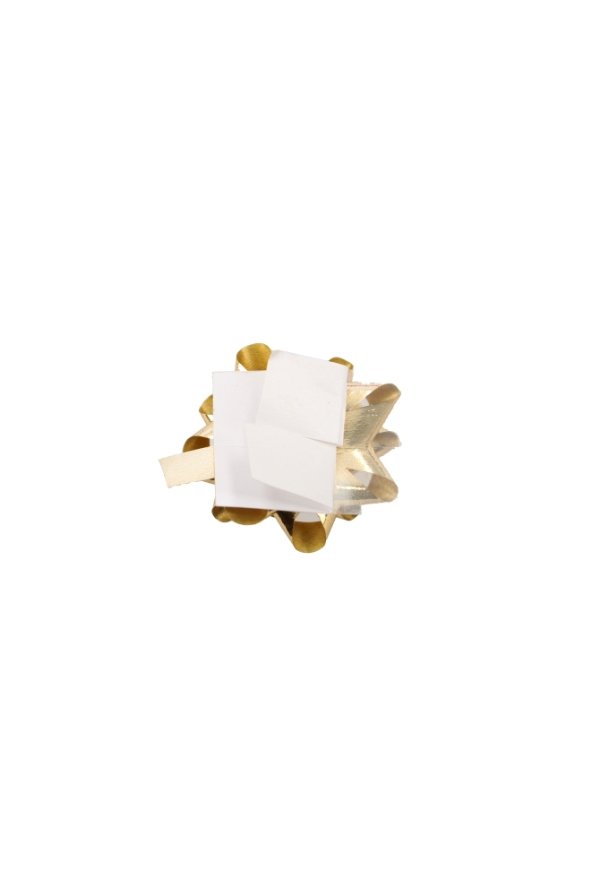 Mini Bows Strik Rond 35mm Metallic Goud Met Plakker 100stuks