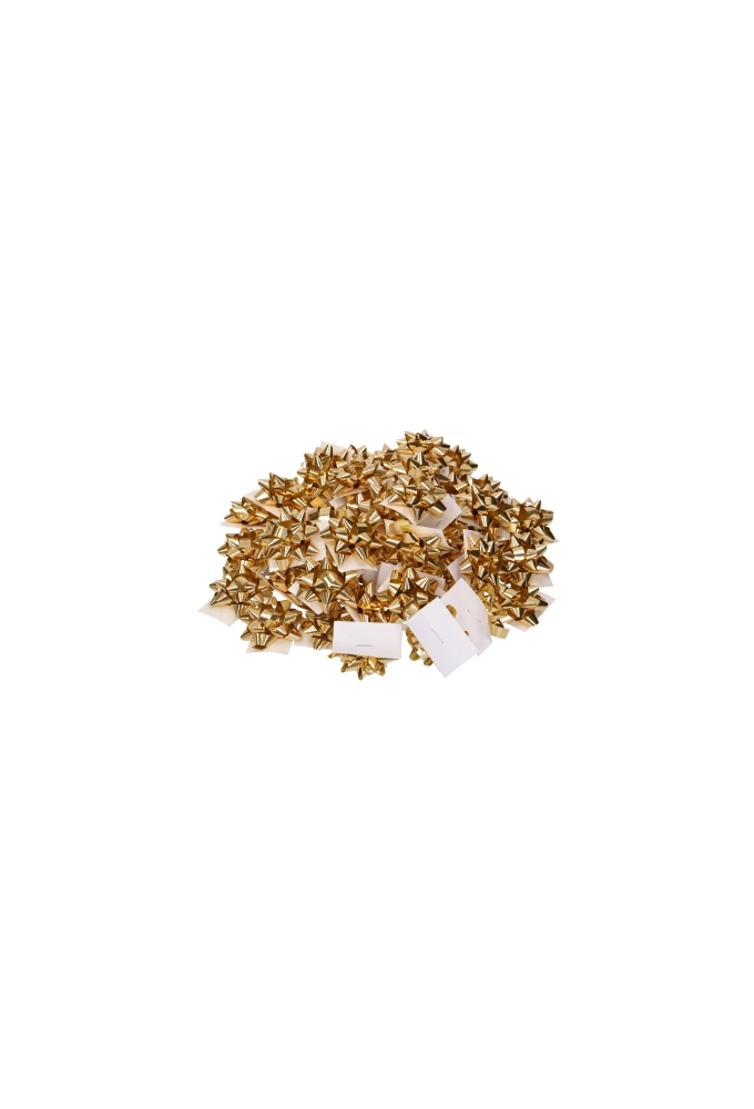 Mini Bows Strik Rond 35mm Metallic Goud Met Plakker 100stuks
