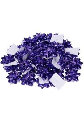 Mini Bows Strik Rond 35mm Metallic Paars Met Plakker 100stuks