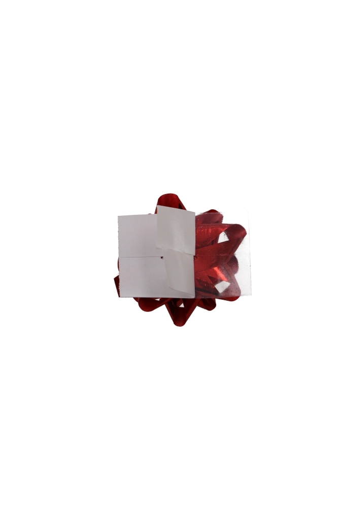 Mini Bows Strik Rond 35mm Metallic Rood Met Plakker 100stuks