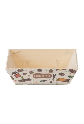 Houten Korf Bedrukt Chocolate Versie 1 29x19x9cm 25stuks