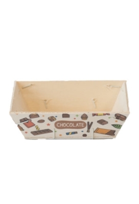 Houten Korf Bedrukt Chocolate Versie 1 29x19x9cm 25stuks