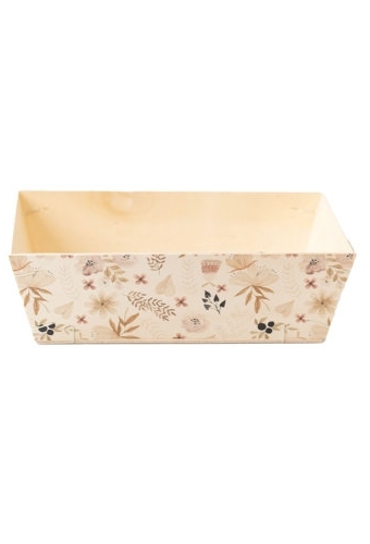 Houten Korf Bedrukt Bloemen Versie 2 29x19x9cm 25stuks