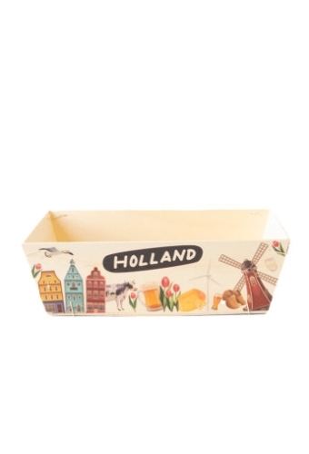 Houten Korf Bedrukt Holland Versie 2 29x19x9cm 25stuks