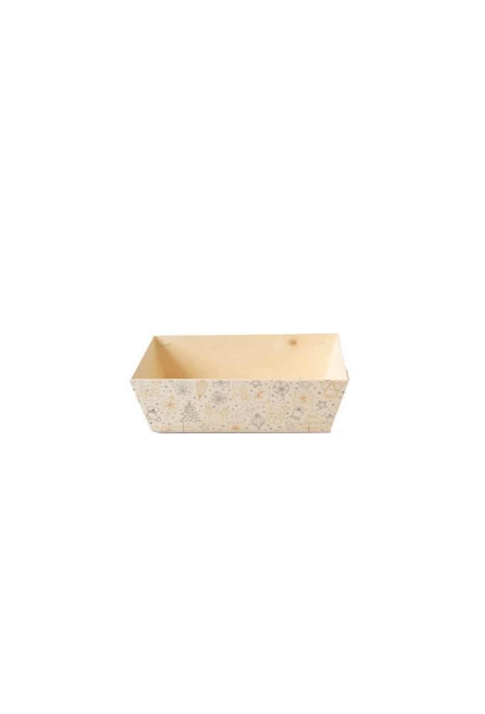 Houten Korf Bedrukt Kerst Versie 3 29x19x9cm 25stuks