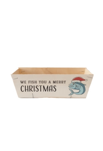 Houten Korf Bedrukt Kerst Versie 6 29x19x9cm 25stuks