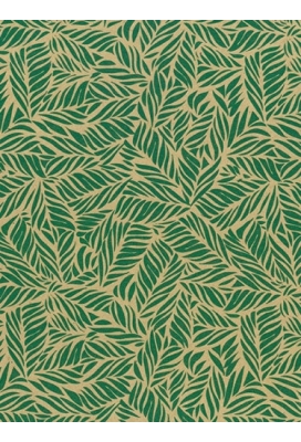 Kraftpapier Bruin recycled kraft palmstripes green 50cm x 200meter