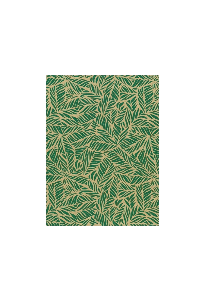 Kraftpapier Bruin recycled kraft palmstripes green 50cm x 200meter