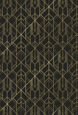 Kadopapier Coated Style Moderne Black & Gold 50cm x 200meter