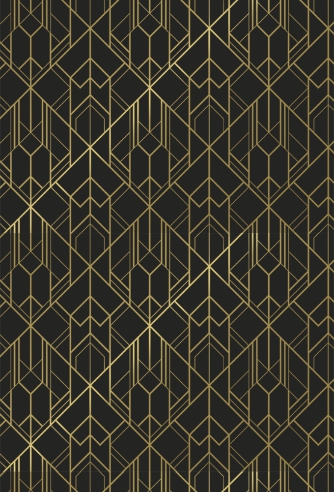 Kadopapier Coated Style Moderne Black & Gold 50cm x 200meter