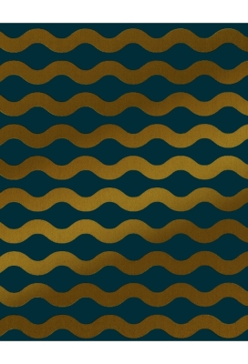 Kadopapier Coated Fusilli Blue & Yellow metallic 50cm x 200meter