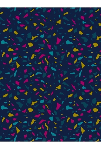 Kadopapier Coated Terrazzo Tile Blue & Magenta 50cm x 200meter