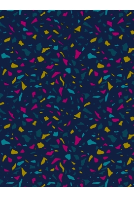 Kadopapier Coated Terrazzo Tile Blue & Magenta 50cm x 200meter