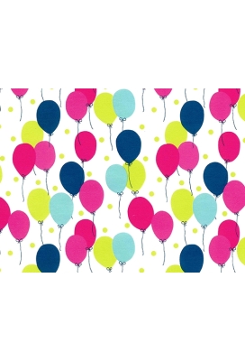 Cadeaupapier Coated petit ballon fuchsia & lime blauw 50cm x 200meter