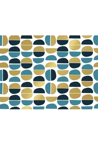 Cadeaupapier Coated ova blauw & goud 50cm x 200meter