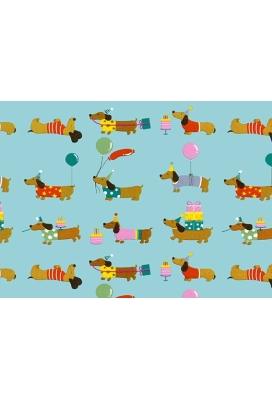 Cadeaupapier Coated wiener dog 50cm x 200meter