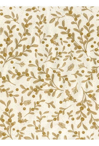 Cadeaupapier Gras Under The Mistletoe Beige & Gold 50cm x 200meter