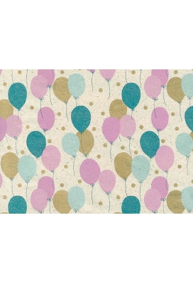 Graspapier petit ballon petrol & fuchsia & goud 50cm x 200meter
