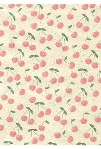 Cadeaupapier Gras Papier Kersen 50cm x 200meter