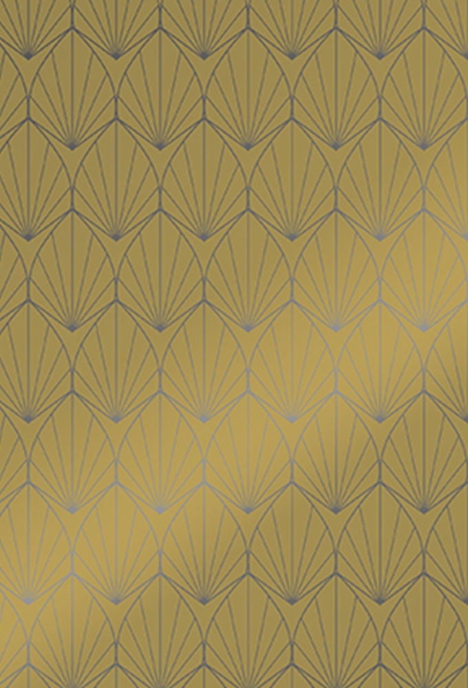 Cadeaupapier Metallic Art Deco Goudwaaier 50cm x 200meter