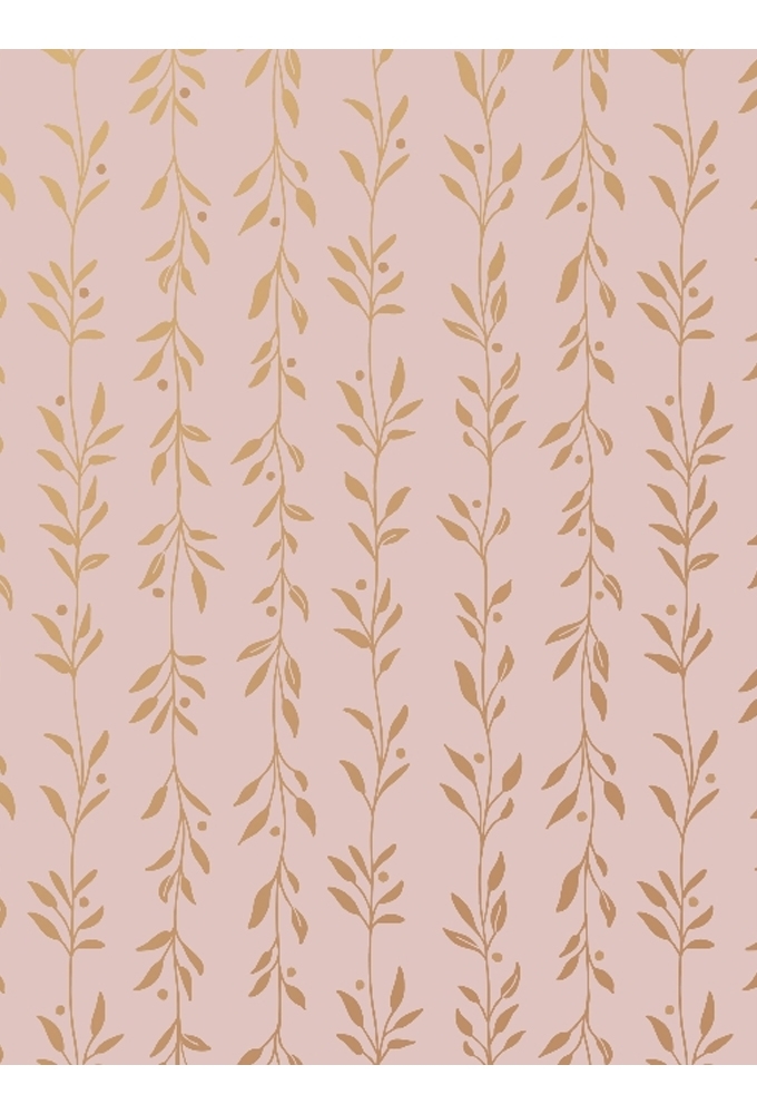 Kadopapier Metallic Whispering Leaves Poudre & Gold 50cm x 200meter