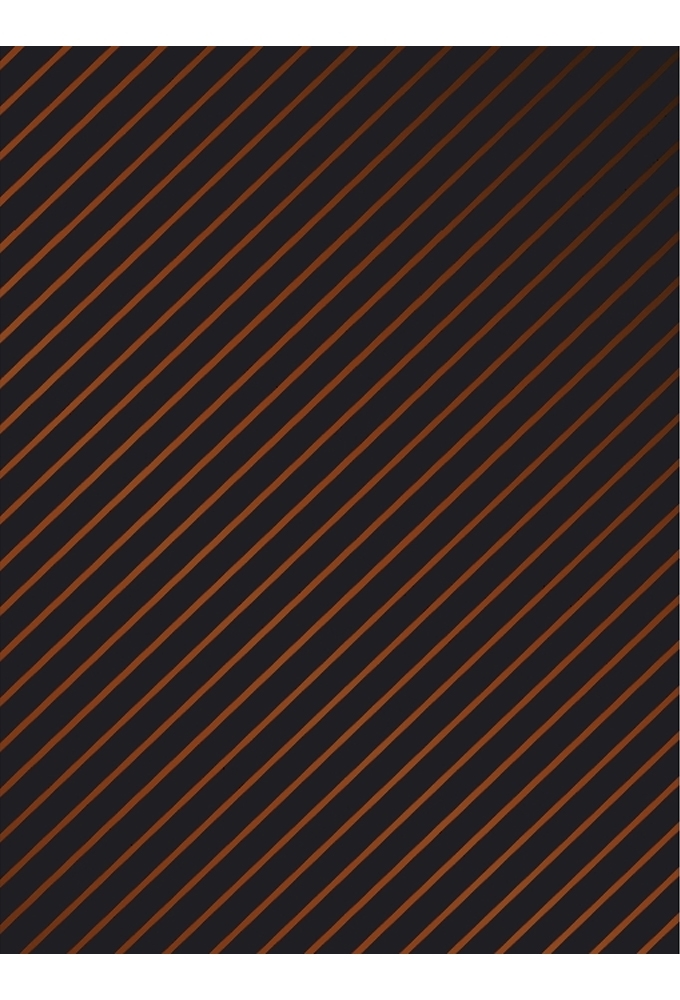 Kadopapier Metallic  Classic Stripe Black & Copper 50cm x 200meter